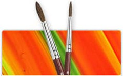 PENNELLI  CWR PUNTA TONDA IN PELO DI PONY  N° 3  PER ACQUERELLO E TEMPERA- CONF. 12 PEZZI