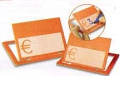 CARTELLINI PREZZI  Cm 6,5X10 - IN PLASTICA FLUORESCENTE  - CONF. 6 PEZZI