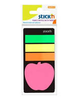 INDICIZZATORI PAGINE ADESIVI  STICK'N  mm45 x mm12 (25 FOGLI x 3) + MEMO MELA - mm 44X44 - 20 FOGLI