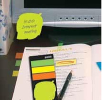 INDICIZZATORI PAGINE ADESIVI  STICK'N  mm45 x mm12 (25 FOGLI x 3) + MEMO FOGLIA - mm 44X44 - 20 FOGL - 2