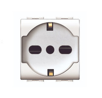 6 Pz- PRESA BIPASSO/SCHUKO Nero/Grigio/Bianco - 3