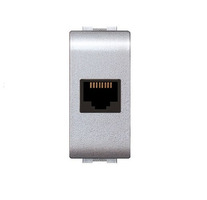 12 Pz- PRESA TELEFONO RJ11 PLUG6/4A GRIGIO