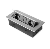 Multipresa per scrivania Nero-Bianco - Grigio - 3