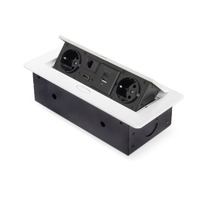 Multipresa Per Scrivania Nero-Bianco-Grigio - 2