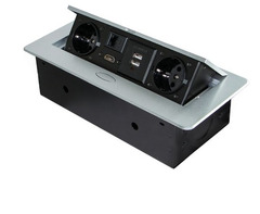 Multipresa Per Scrivania Nero-Bianco-Grigio - 3