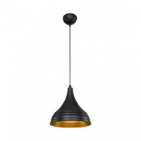 Lampada a sospensione Leda in metallo nero