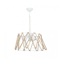 Lampada a sospensione  Evren 3 luci metallo bianco e corda conf. 5 pz