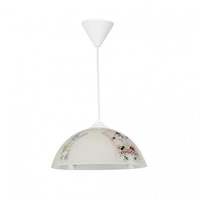 Lampada per cameretta Mufi vetro bianco con disegni