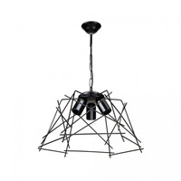 Lampada a sospensione Tena luci in metallo nero asimmetrico