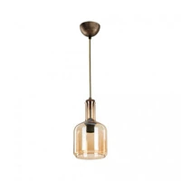 Lampada a sospensione Boston con diffusore vetro fumo