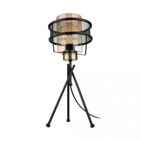 Lampada da tavolo Grande in ferro intrecciato paralume vetro