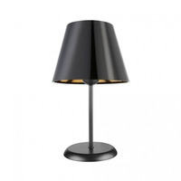 Lampada da tavolo Verda in metallo e paralume tessuto nero