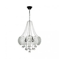 Lampada da soffitto Yon argento vetro decorato e pietre effetto cristallo