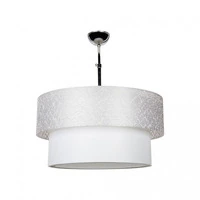 Lampada a sospensione Polo in tessuto grigio