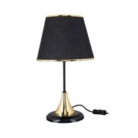 Lampada da tavolo Aden metallo e paralume tessuto nero