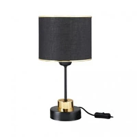 Lampada da tavolo metallo e paralume tessuto nero Arden