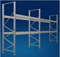 SCAFFALATURA INDUSTRIALE PORTAPALLET LUNGHEZZA 575 cm  , ALTEZZA 300 cm  PROF.100 cm CON 2 LIVELLI -