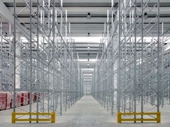 SCAFFALATURA INDUSTRIALE PORTAPALLET LUNGHEZZA 575 cm  , ALTEZZA 300 cm  PROF.100 cm CON 2 LIVELLI - - 4