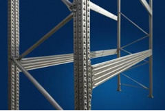 SCAFFALATURA INDUSTRIALE  PORTAPALLET LUNGHEZZA 5,75 METRI , ALTEZZA 300 cm PROF.100 cm CON 2 LIVELL - 5