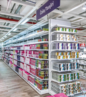 Scaffale negozio murale  L 101, H 250 , Prof.base e 1 ripiano  50 cm + 3 ripiani da 40 cm - 5