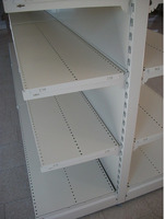 SCAFFALATURA GONDOLA COMPLETA L 13,40 MT , H 166 CM , PROF. 40+40 CM , BASE + 4 RIPIANI - 4