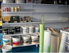 SCAFFALATURA MURALE COMPLETA LUNGHEZZA 10,80 MT , H 200 CM , PROF.40 CM , BASE + 5 RIPIANI - 4