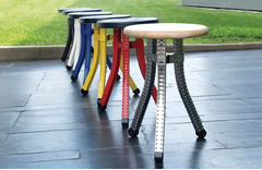 SGABELLO A TRE GAMBE ACCIAIO INOX