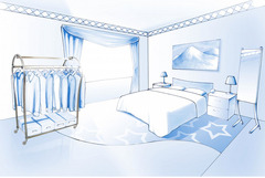 Guardaroba su Ruote in Acciaio Inox con Copertura in Plastica - 2