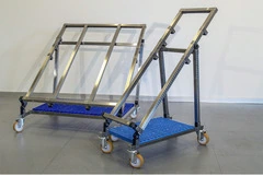 Espositore Bancarella Inclinabile Piano Doppio in Acciaio Inox - 2