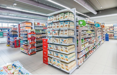 z MODULO CONTINUATIVO Scaffale gondola L 101, H 166 , Prof.40+40 CM, base + 3 ripiani - 5