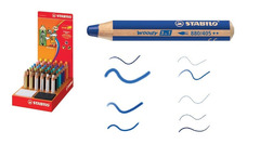 STABILO WOODY 3 IN 1 MATITA COLORATA - PASTELLO A CERA - ACQUERELLO IN ESPOSITORE 48 PZ