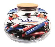 TRATTO MARKER PUNTA TONDA IN BOCCIA DI VETRO DA 100 PEZZI COLORI MISTI