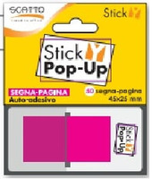 INDICATORI ADESIVI-  50 segnapagina 45 x 25 mm - COLORI NEON