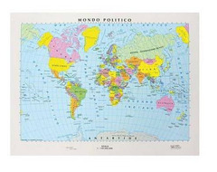 CARTA GEOGRAFICA DA BANCO CM.42x29,7 - ITALIA POLITICA/FISICA