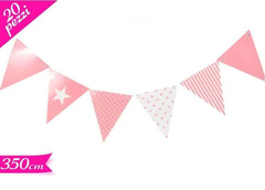 FESTONE 20 BANDIERINE PARTY ROSA 350 CM