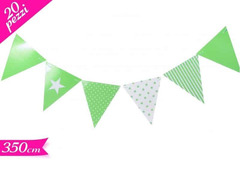 FESTONE 20 BANDIERINE PARTY VERDE 350 CM