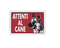 TARGA 'ATTENTI AL CANE' PVC MIS. 18x12