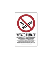 TARGA 'VIETATO FUMARE L.311/1' PVC MIS. 30X20