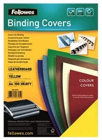 CARTONCINO FELLOWES PER RILEGARE A4 COLORATO GOFFRATO 250 GR 100 FOGLI GIALLO