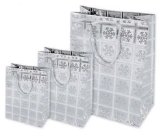 SHOPPERS IN CARTA PLASTIFICATA HOLOGRAFICA 157gr- cm 25x12x H.35 -  conf. 10 pz - 4