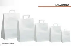 BUSTE SHOPPERS PIATTINA KRAFT BIANCO cm 45X15X49 -  Conf. 25 pz
