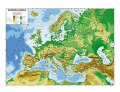 CARTA GEOGRAFICA CM.100X140 - EUROPA POLITICA/FISICA