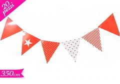 FESTONE 20 BANDIERINE PARTY ROSSO 350 CM