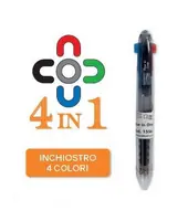 PENNA A SFERA MINI 4 COLORI IN BLISTER SINGOLO