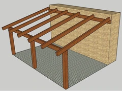 Portico da Giardino in Legno Lamellare - mt 6 x 4 x 2 h con Supporti a Tassellare - 3