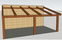 Portico da Giardino in Legno Lamellare - mt 10 x 3 x 2 h con Supporti a Tassellare - 2