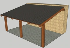 Portico da Giardino in Legno Lamellare Con Copertura - mt 5 x 3 x 2 h con Supporti a Tassellare