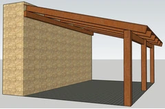 Portico da Giardino in Legno Lamellare Con Copertura - mt 8 x 4 x 2 h con Supporti a Tassellare - 3