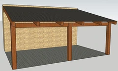 Portico da Giardino in Legno Lamellare Con Copertura - mt 10 x 3 x 2 h con Supporti a Tassellare - 2
