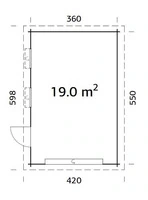 Garage in Legno d' Abete Nordico(44mm) - cm 380x570 cm - ITALFROM31 - 2
